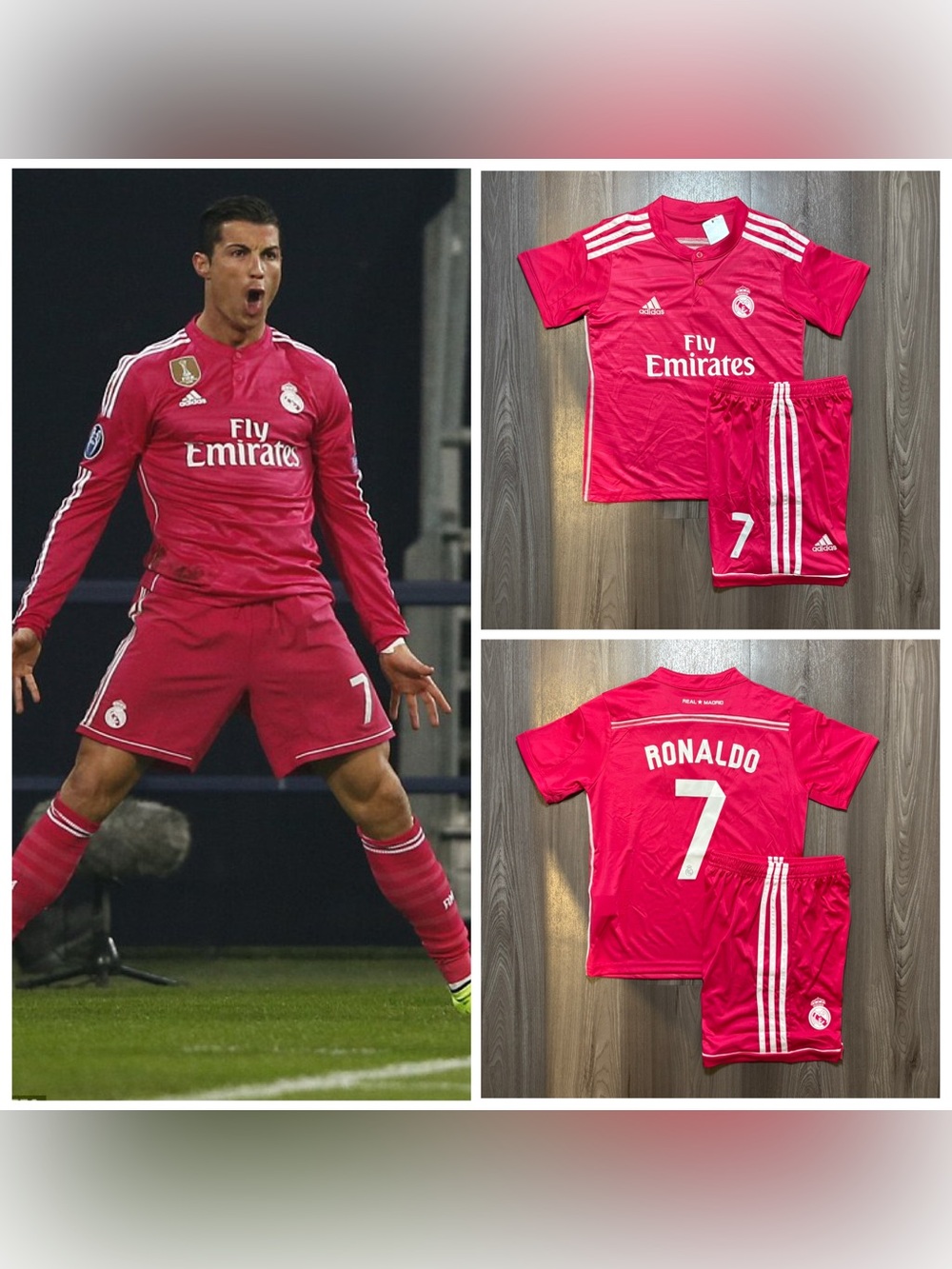 CRISTIANO RONALDO #7 Real Madrid 2014-15 Away Kids Kit